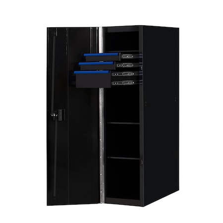 Extreme Tools Side Locker, 3 Drawer, Black/Blue, 19 in W x 25 in D RX192503SLBKBU